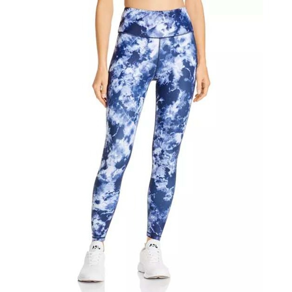 AQUA Tie Dye‎ High Waisted Leggings Blue White Athletic Workout Pants XS